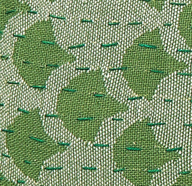 Artisan Hand Loomed Cotton Square Pillow - Green Ginkgo Design - 24" Arcadia Home