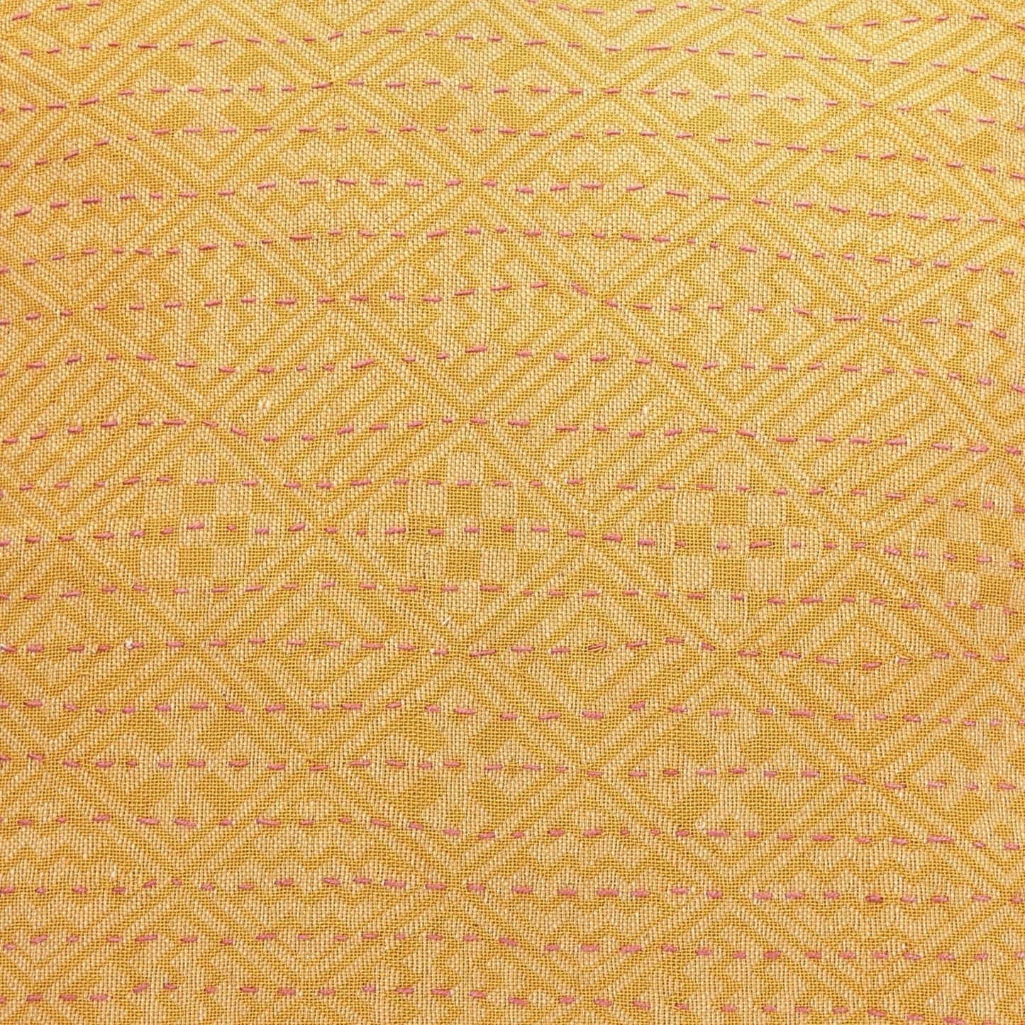 Artisan Hand Loomed Cotton Square Pillow - Yellow Diamond - 24" Arcadia Home