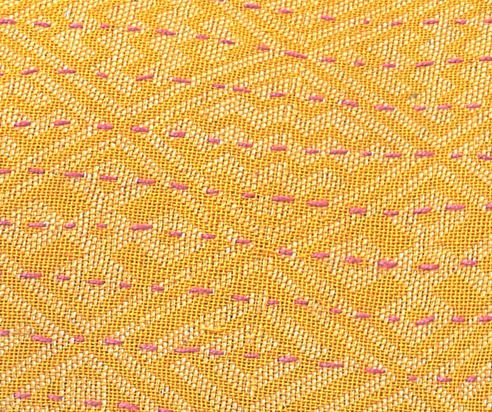 Artisan Hand Loomed Cotton Square Pillow - Yellow Diamond - 24" Arcadia Home