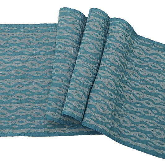 Artisan Hand Loomed Cotton Table Runner - Blue Ocean - 18"x96" Arcadia Home