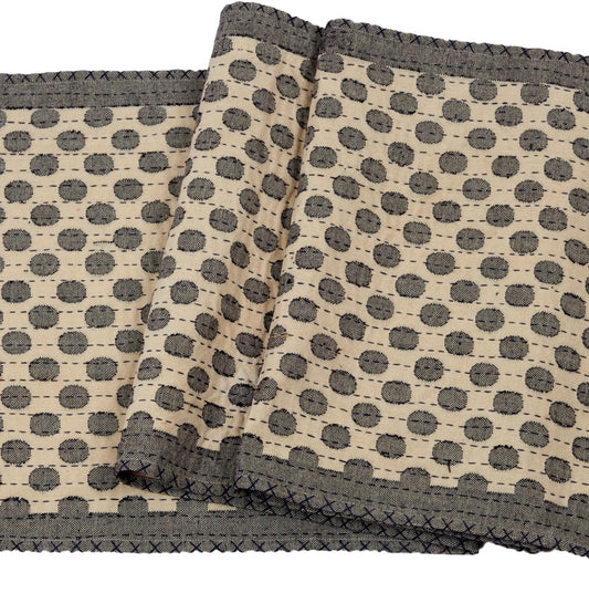 Artisan Hand Loomed Cotton Table Runner - Gray Dots - 18"x96" Arcadia Home
