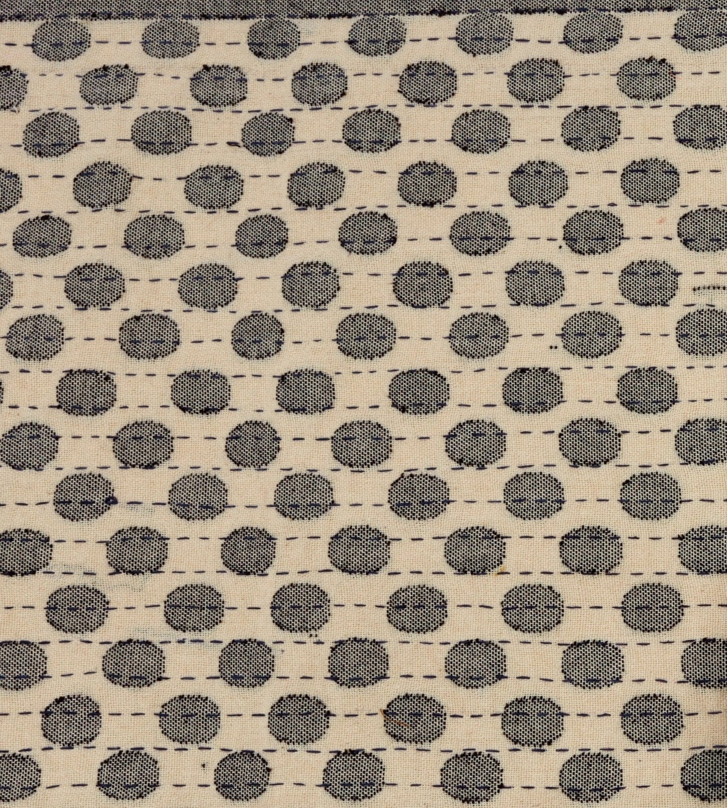 Artisan Hand Loomed Cotton Table Runner - Gray Dots - 18"x96" Arcadia Home