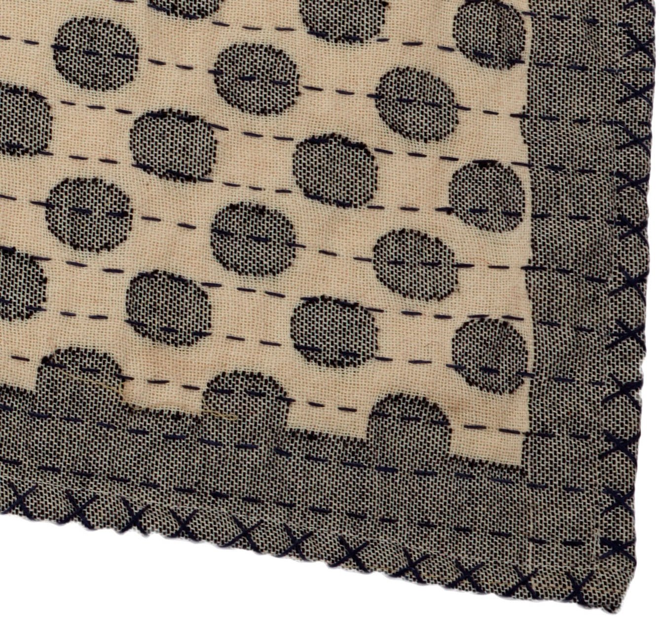Artisan Hand Loomed Cotton Table Runner - Gray Dots - 18"x96" Arcadia Home
