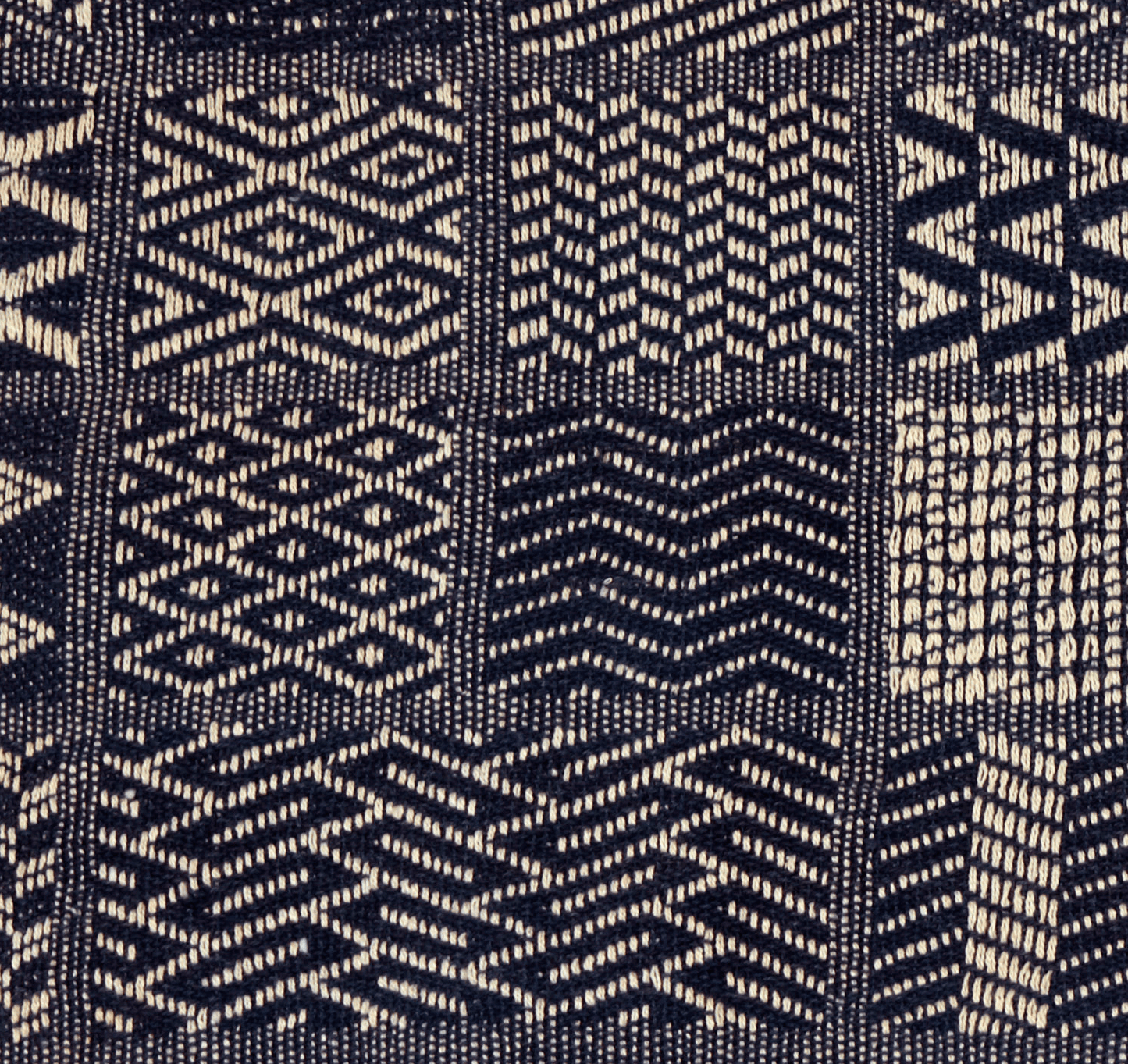 Artisan Hand Loomed Cotton Table Runner - Indigo Blocks - 18"x96" Arcadia Home