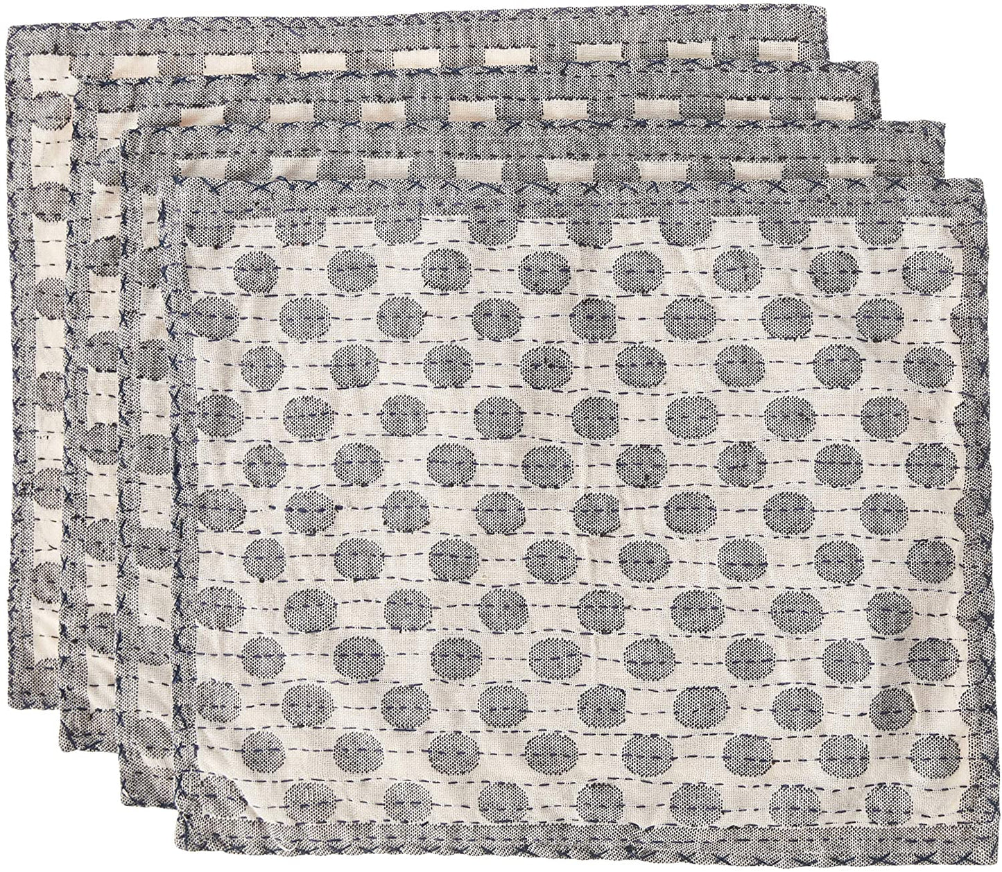 Artisan Hand Loomed Placemat - Gray Dots - 14" x 19"- Set of 4 Arcadia Home