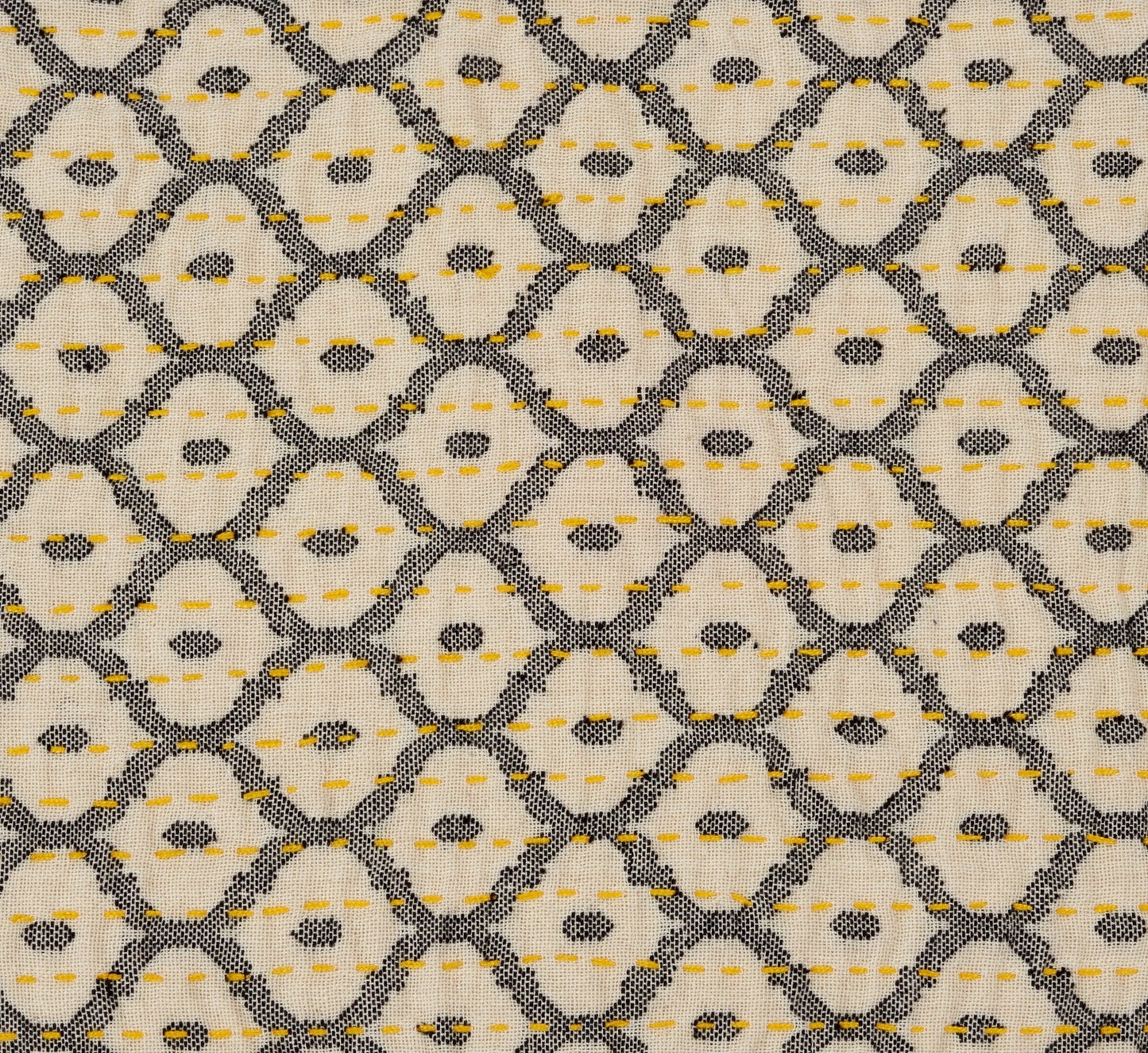 Artisan Hand Loomed Placemat - Gray Yellow Stitching - 14" x 19"- Set of 4 Arcadia Home