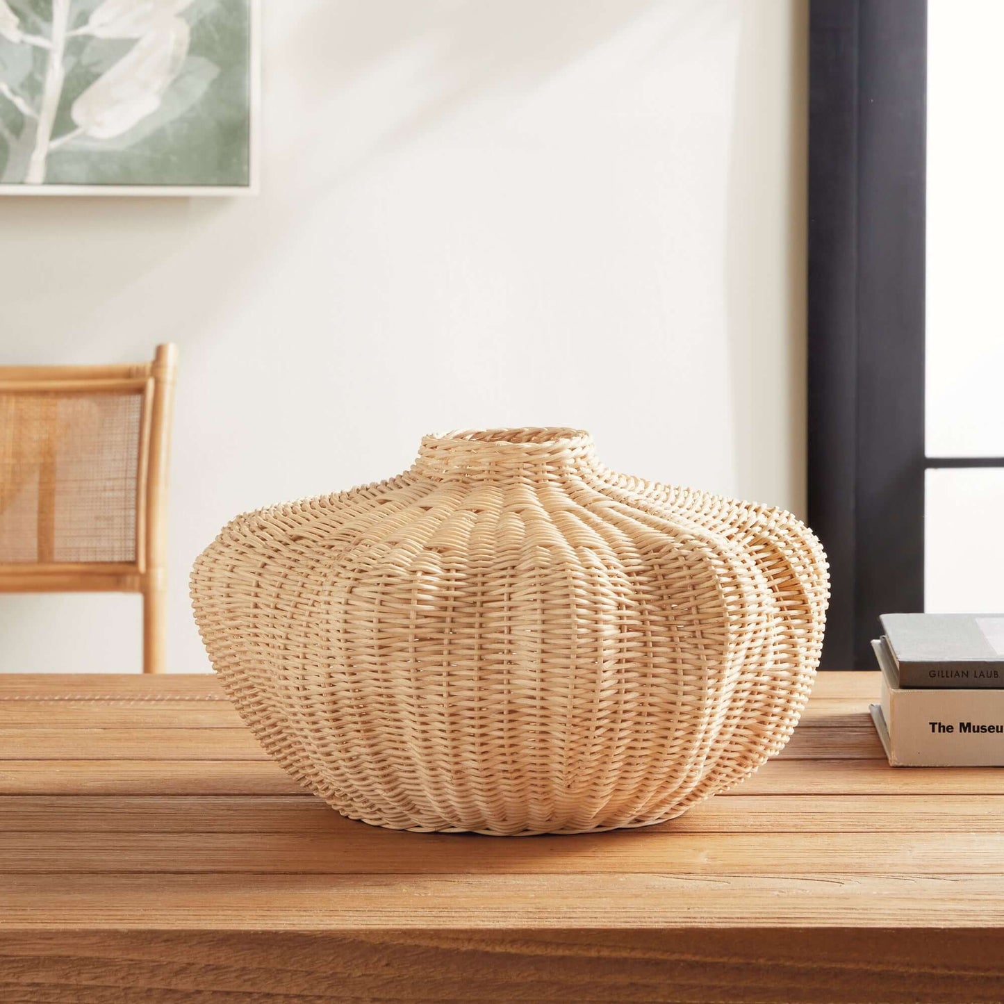 Artisan Rattan Vase for Boho and Coastal Décor