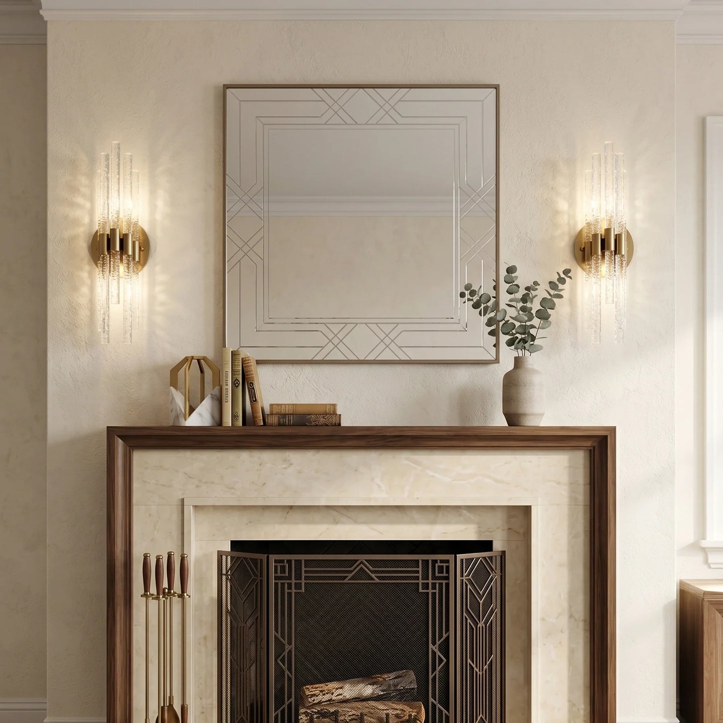 Artisanal Rippled Glass Wall Sconce