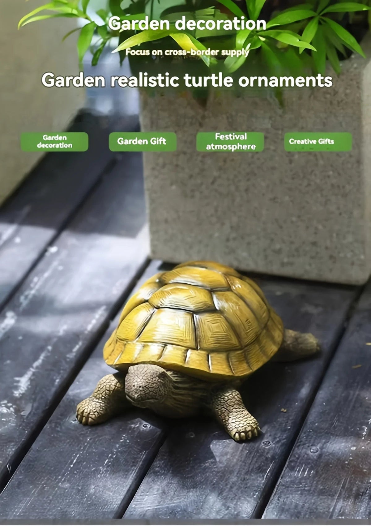 Artistic Resin Turtle Garden Statue for Outdoor Decor