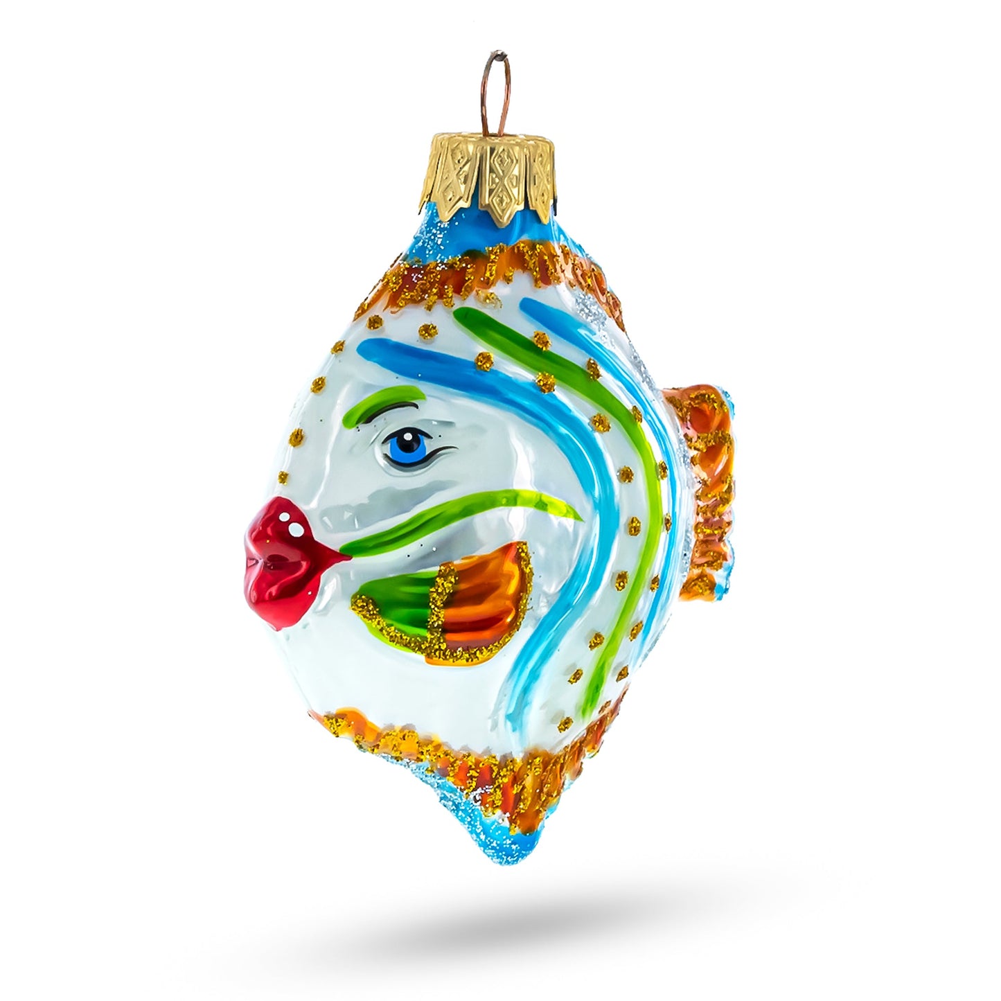 Coral Reef Ocean Fish Glass Christmas Ornament