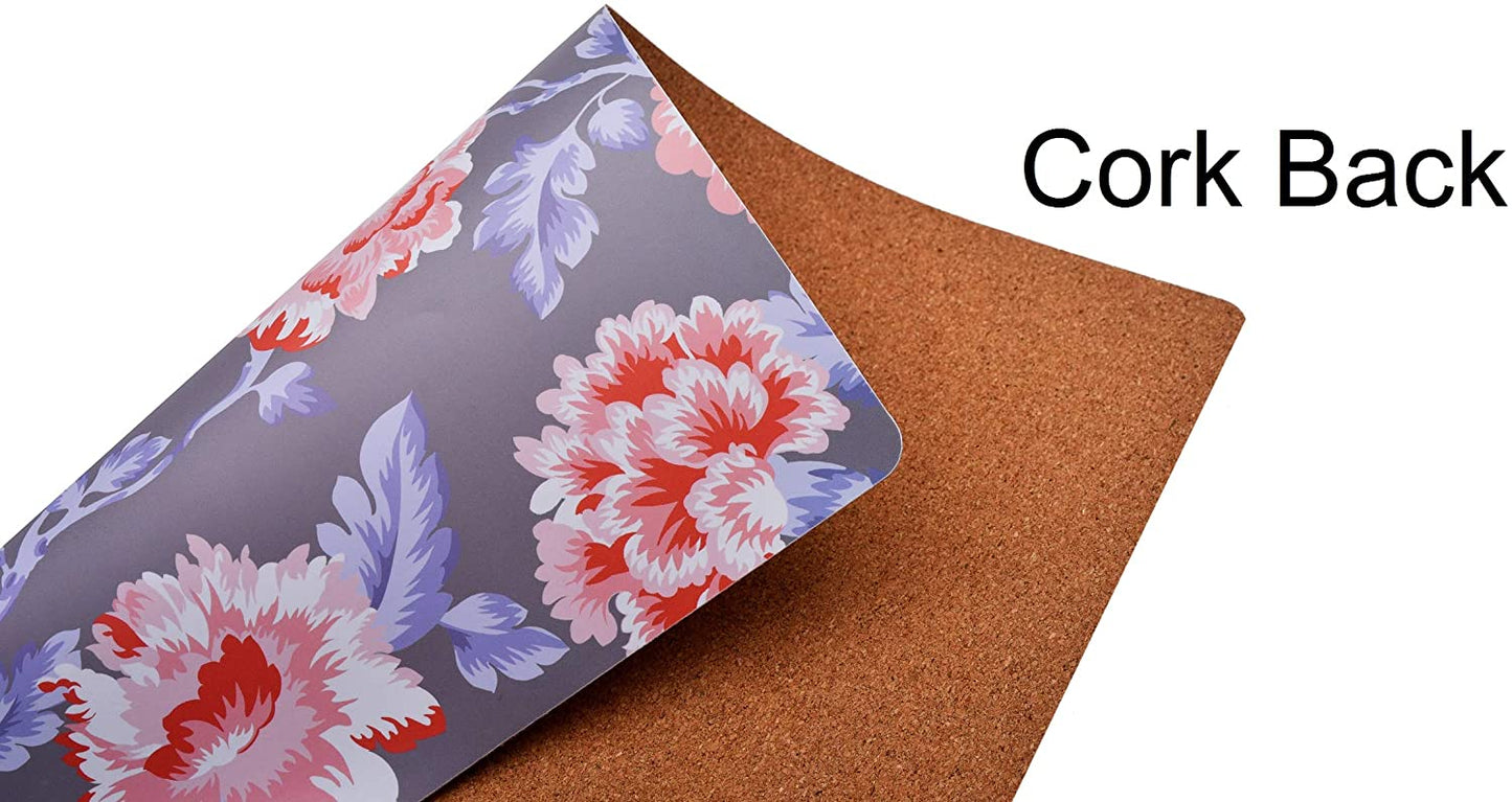 Floral Cork Placemats – Cork Backed, Heat & Scratch Resistant Table Decor Mats