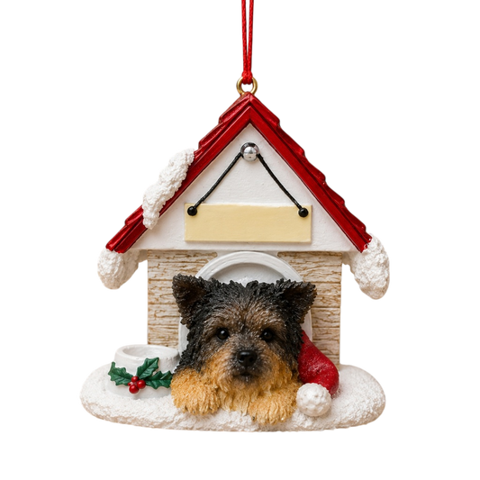 Ceramic Doghouse Ornament - Yorkie