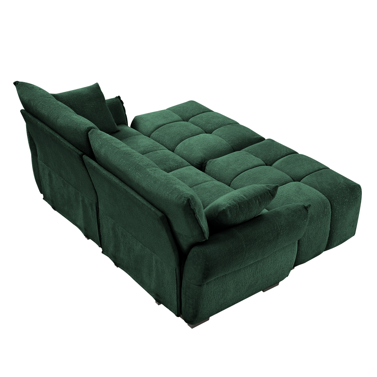 2 Seater Sofa Set with 2 Ottomans and Throw Pillows
