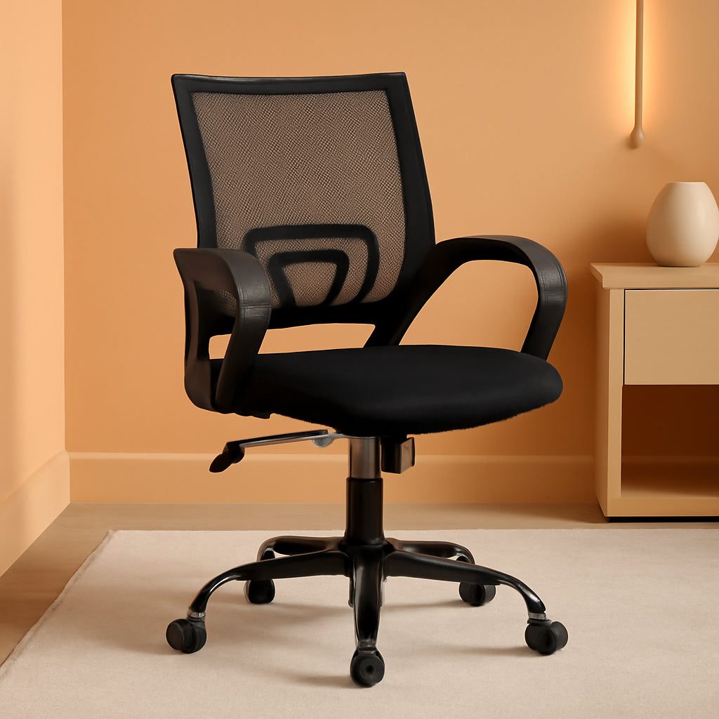 Ergonomic Black Office Chair With Lumbar Support And Mesh