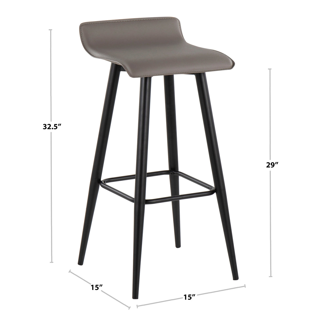30" Contemporary Fixed-Height Bar Stool