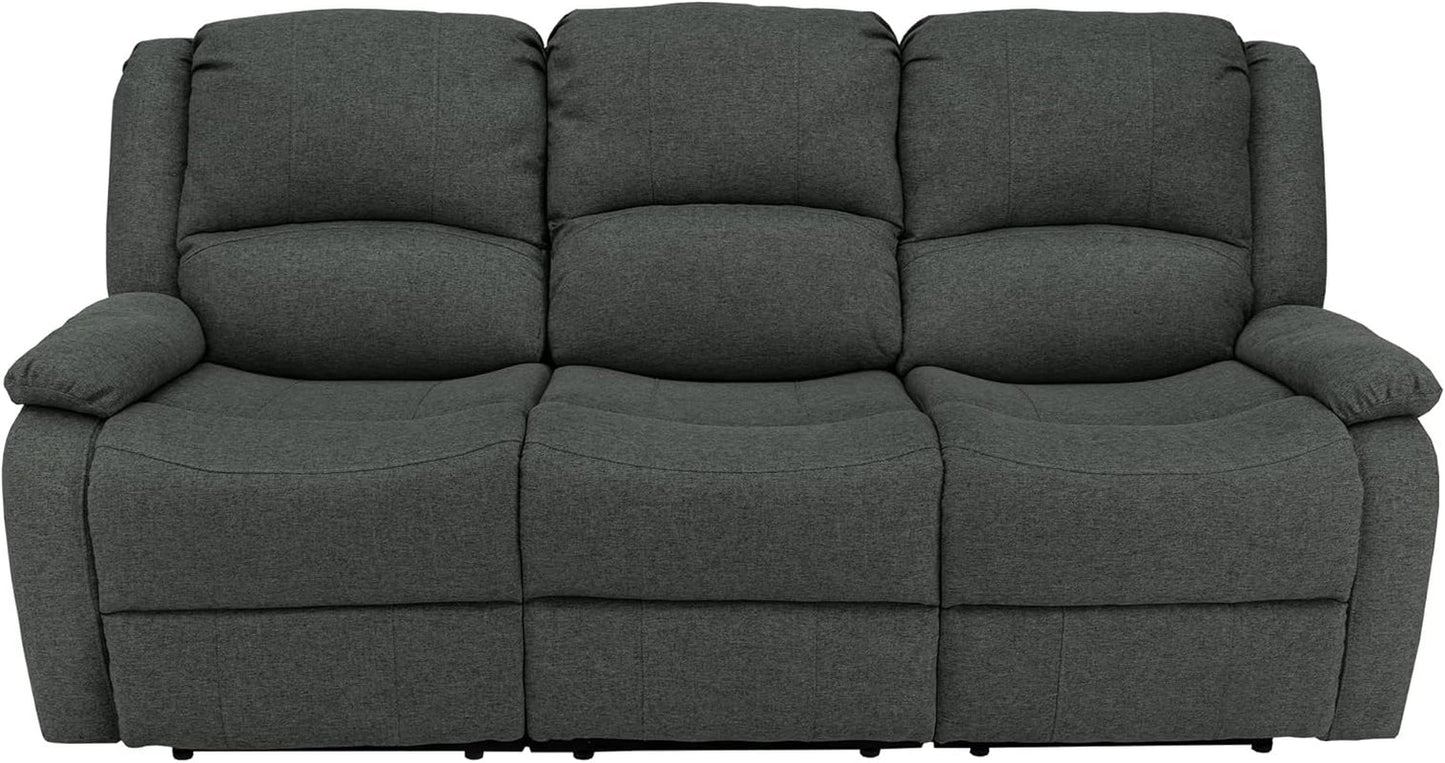 80-Inch RV Triple Recliner Sofa With Convertible Console