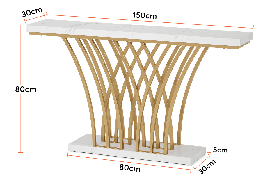 59-Inch Gold Console Table