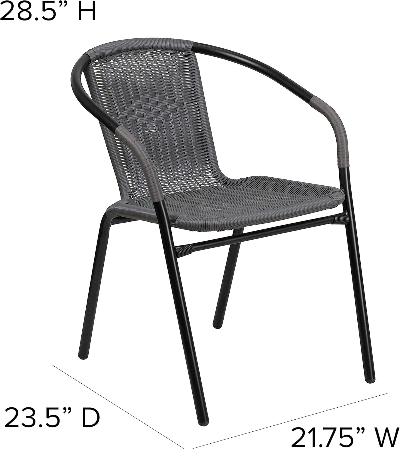 Modern Stackable Rattan Dining Chairs Set for Outdoor
