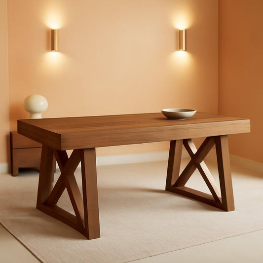 55 Inch Wide Walnut Finish Distressed Executive Desk