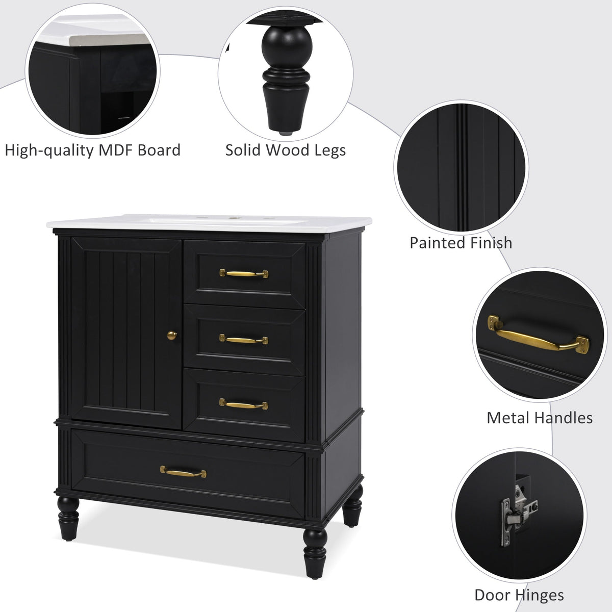 30" Bathroom Vanity with Sink