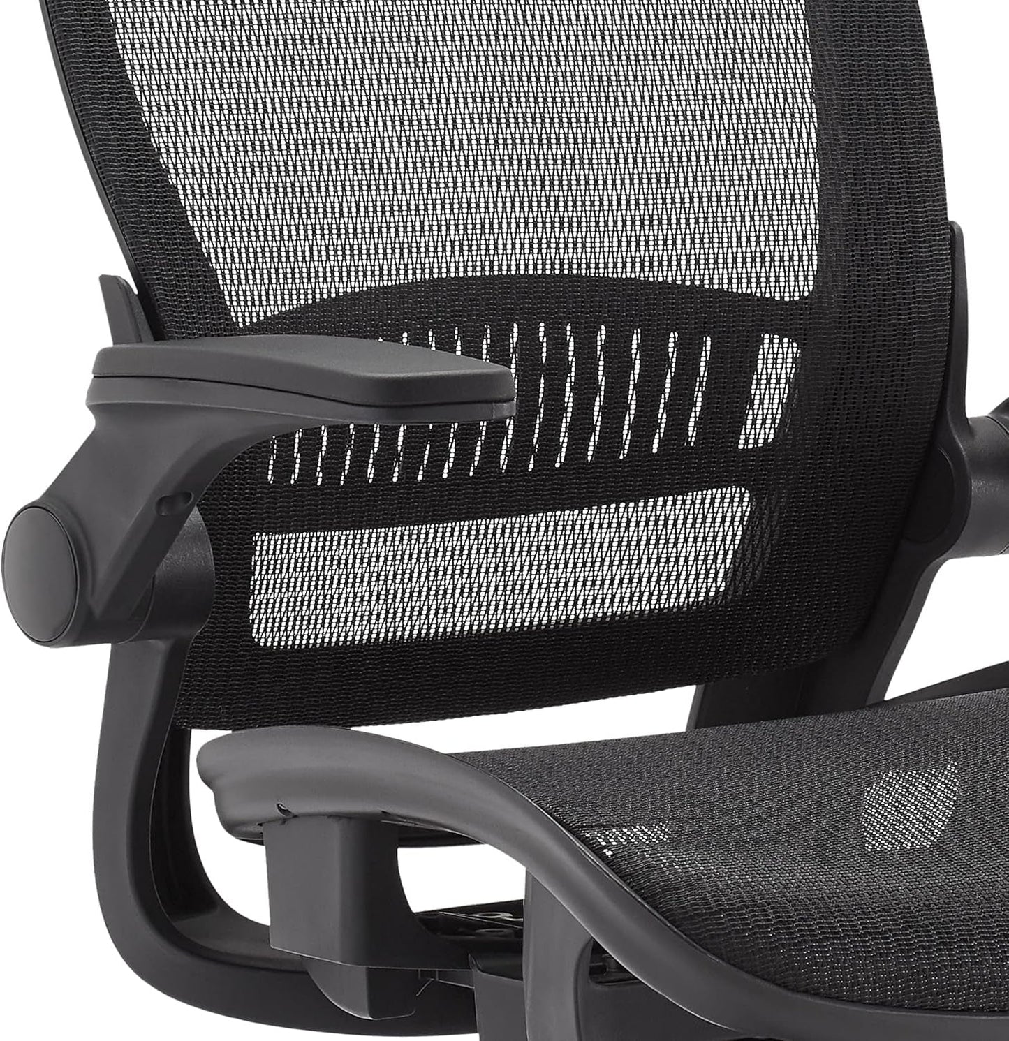 Ergonomic High Back Chair With Mesh Seat Flip Up Armrests
