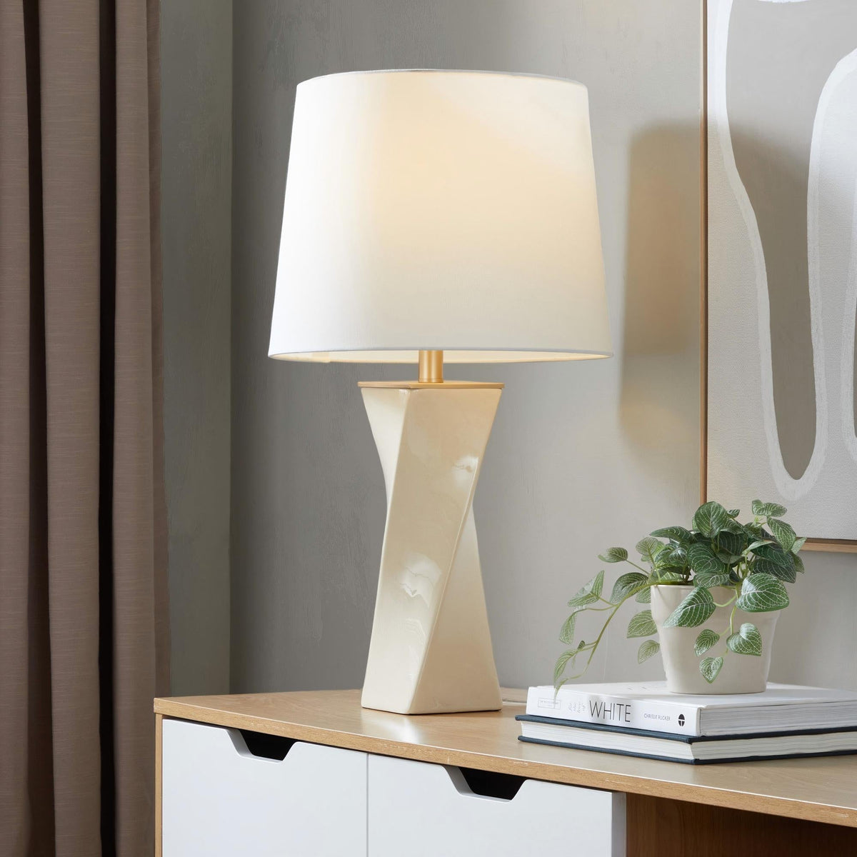 Square Contemporary 27" Ceramic Table Lamp