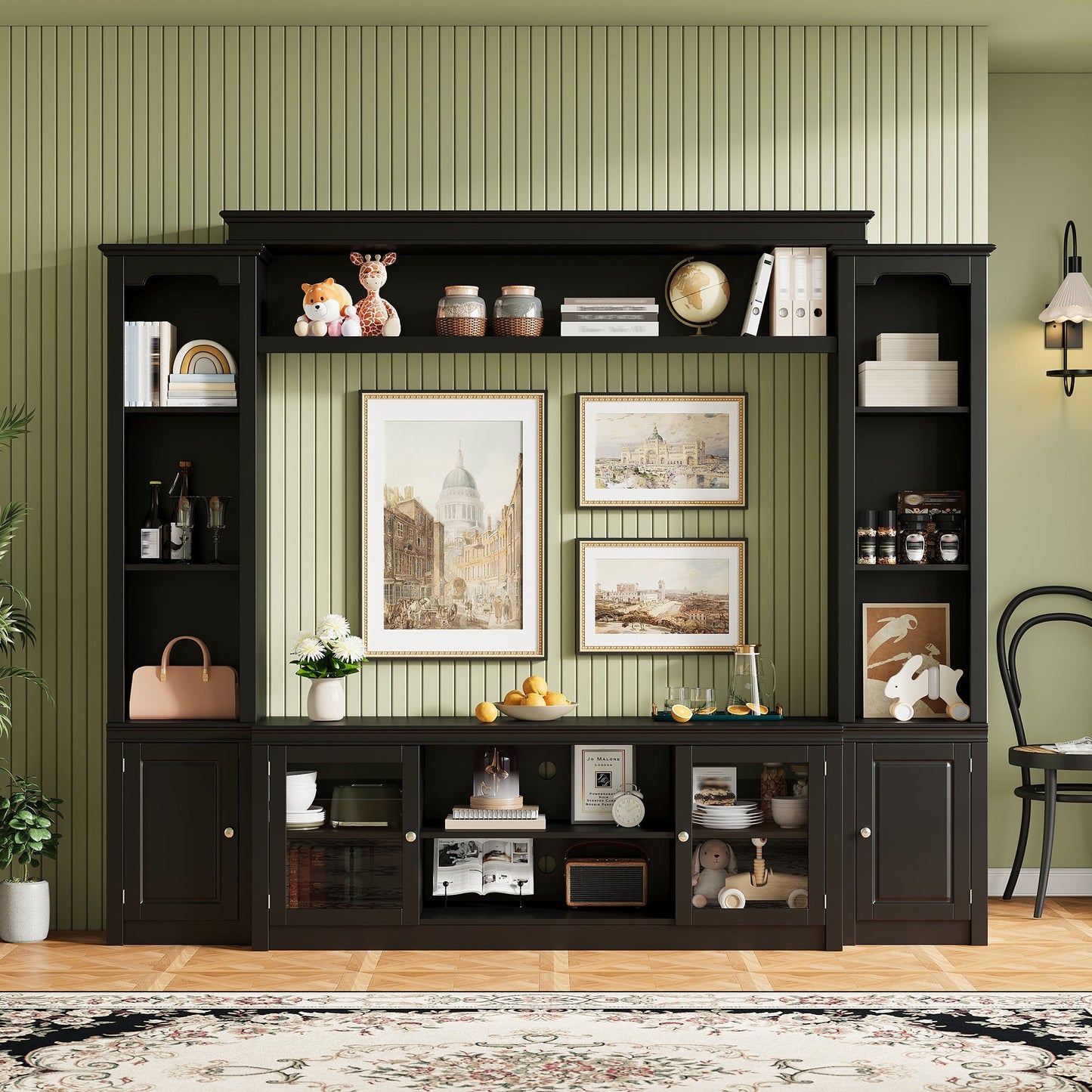 All-in-One Modern TV Stand with Bookcase for TVs Up to 65-inch