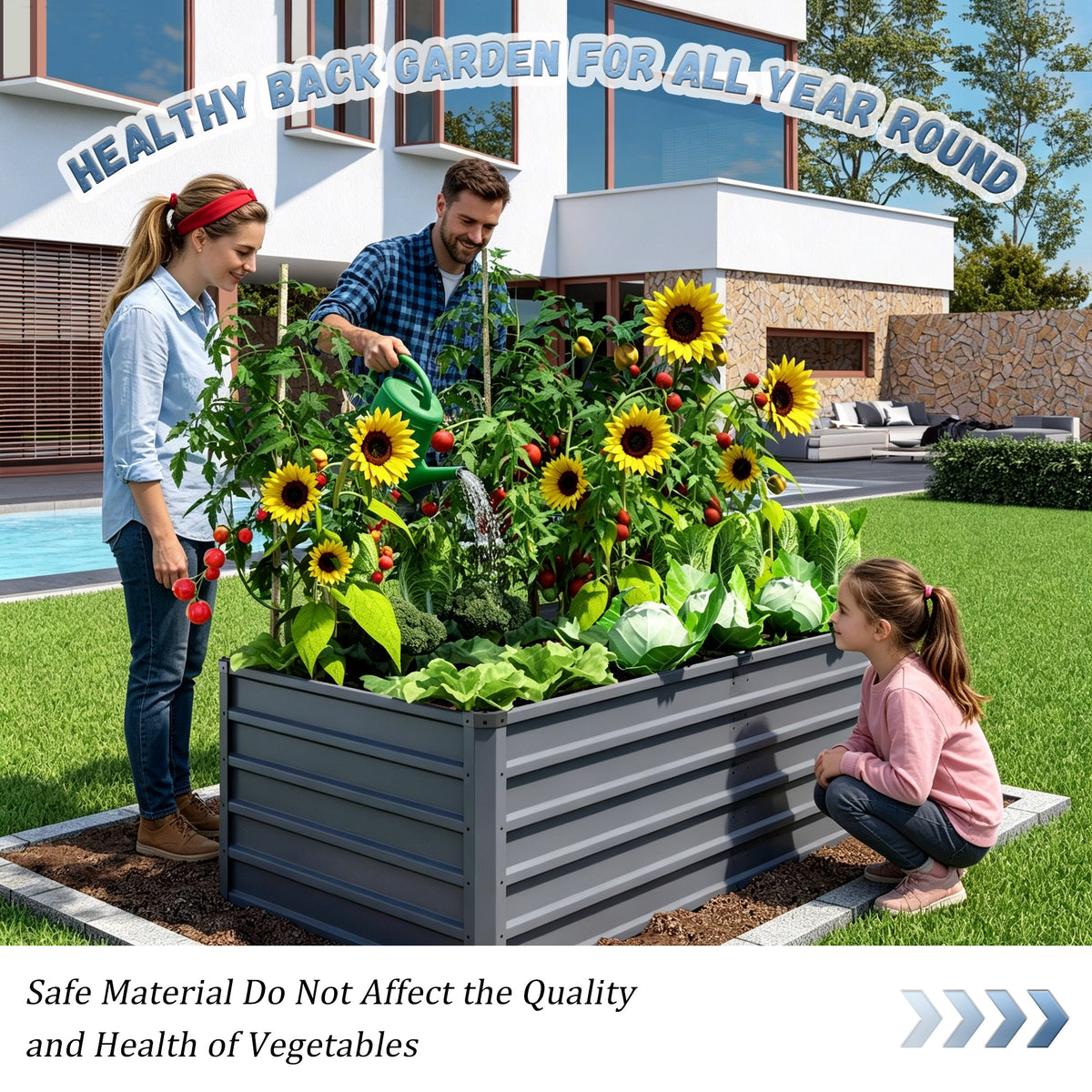 6x3x2ft Large Raised Garden Bed