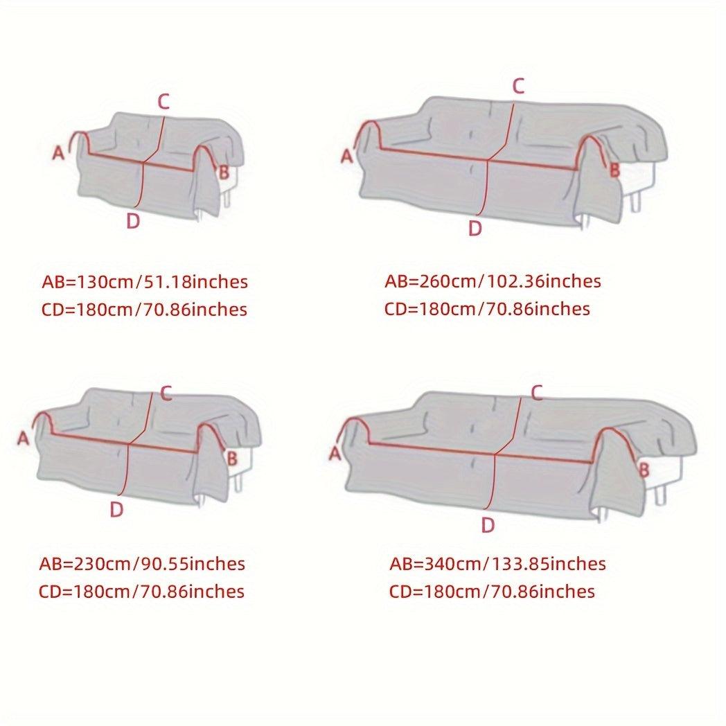 Bohemian-Style Chenille Fabric Extra Long Couch Cover Anti dog scratch