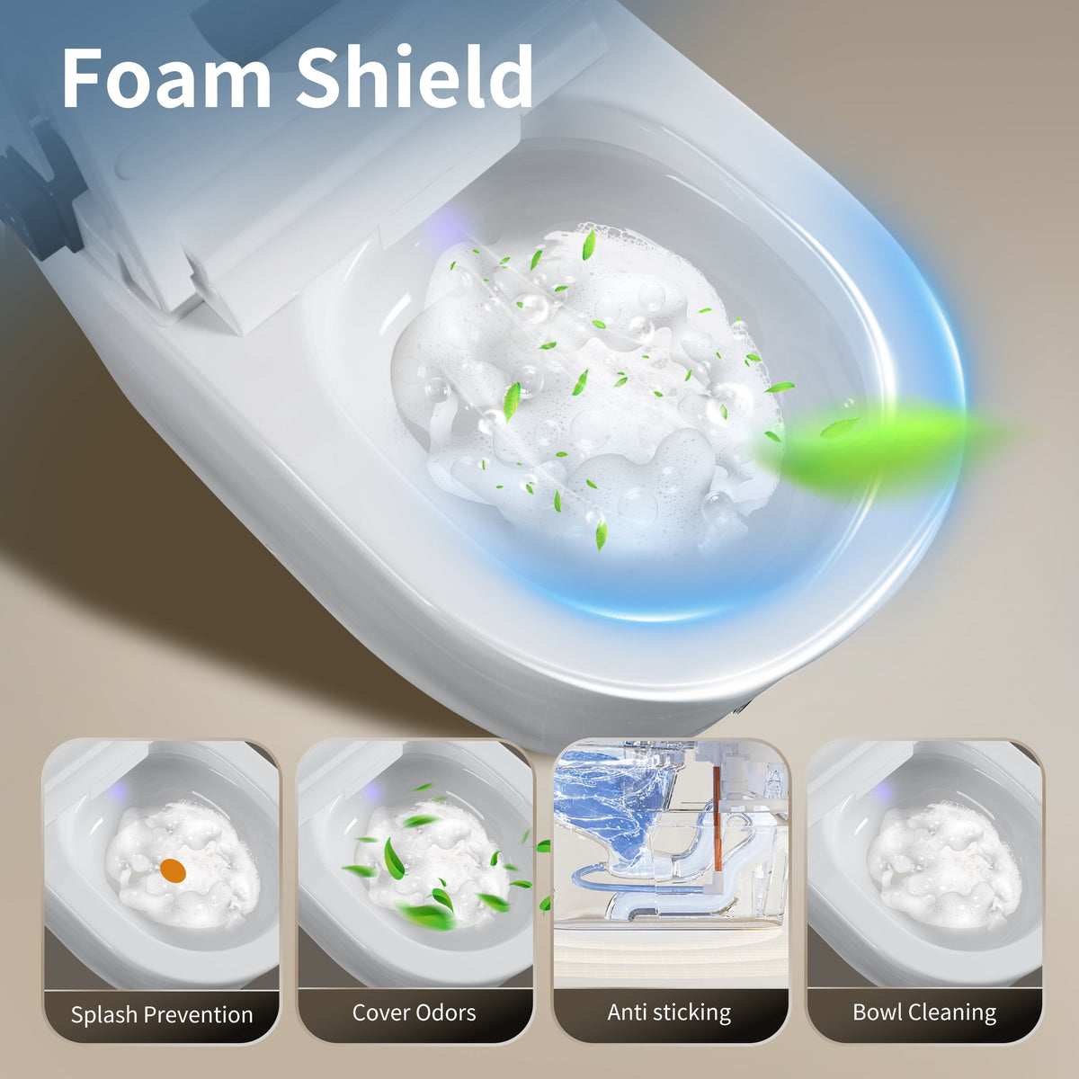 Smart Toilet with Built-in Bidet Seat