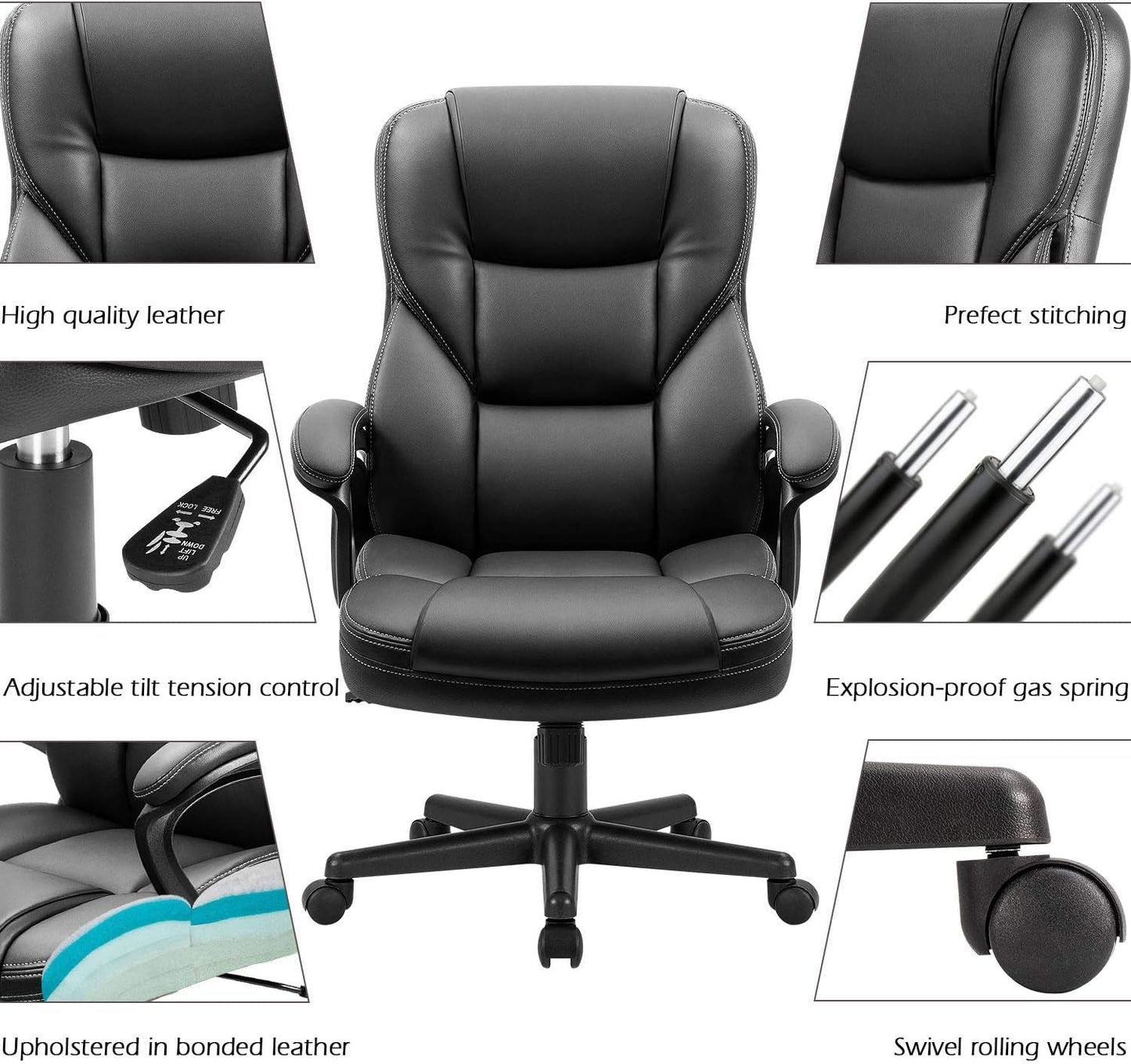 Office Executive Chair Black Lumbar Support Desk Chair