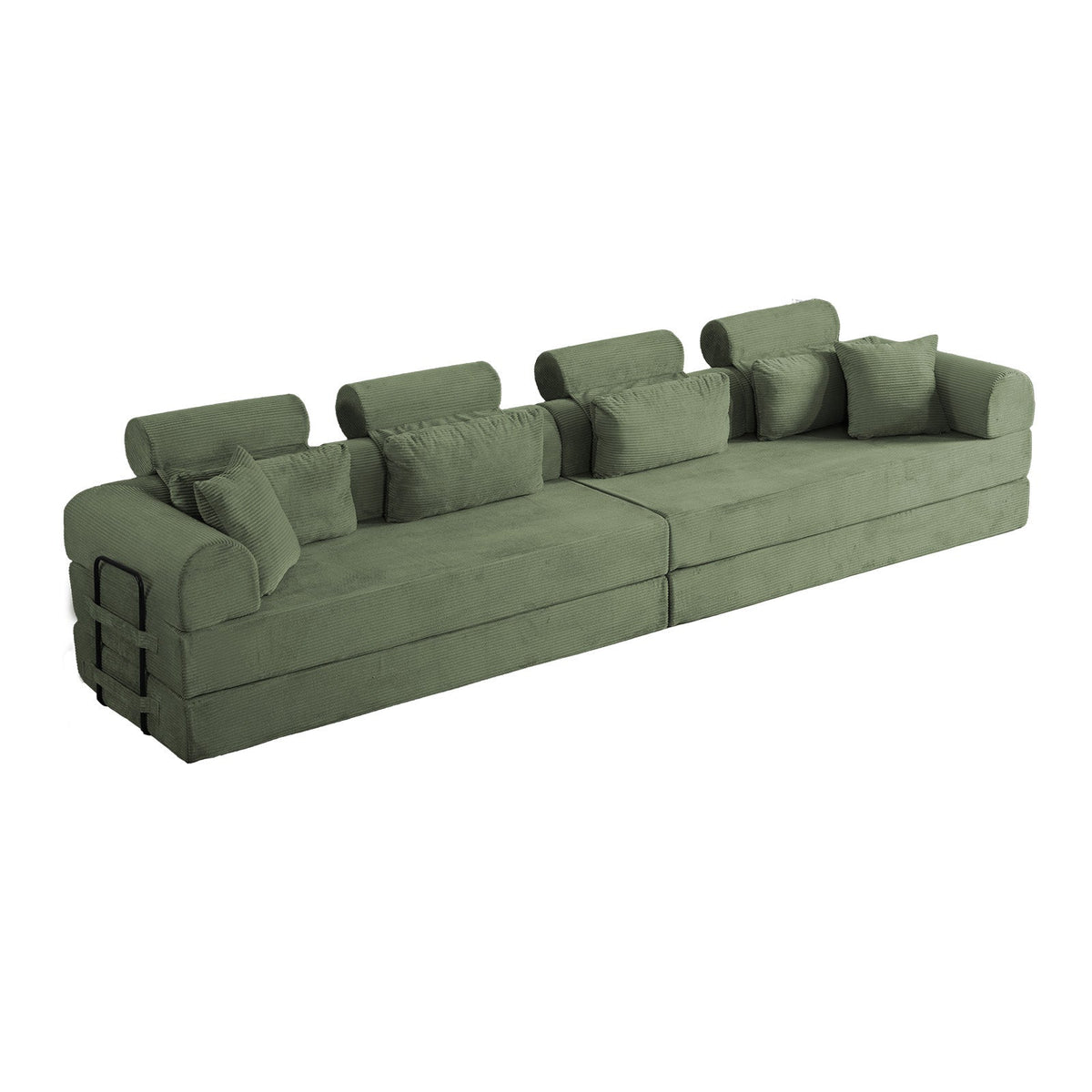 L Shape Modular Sectional Sofa, Grayish Green