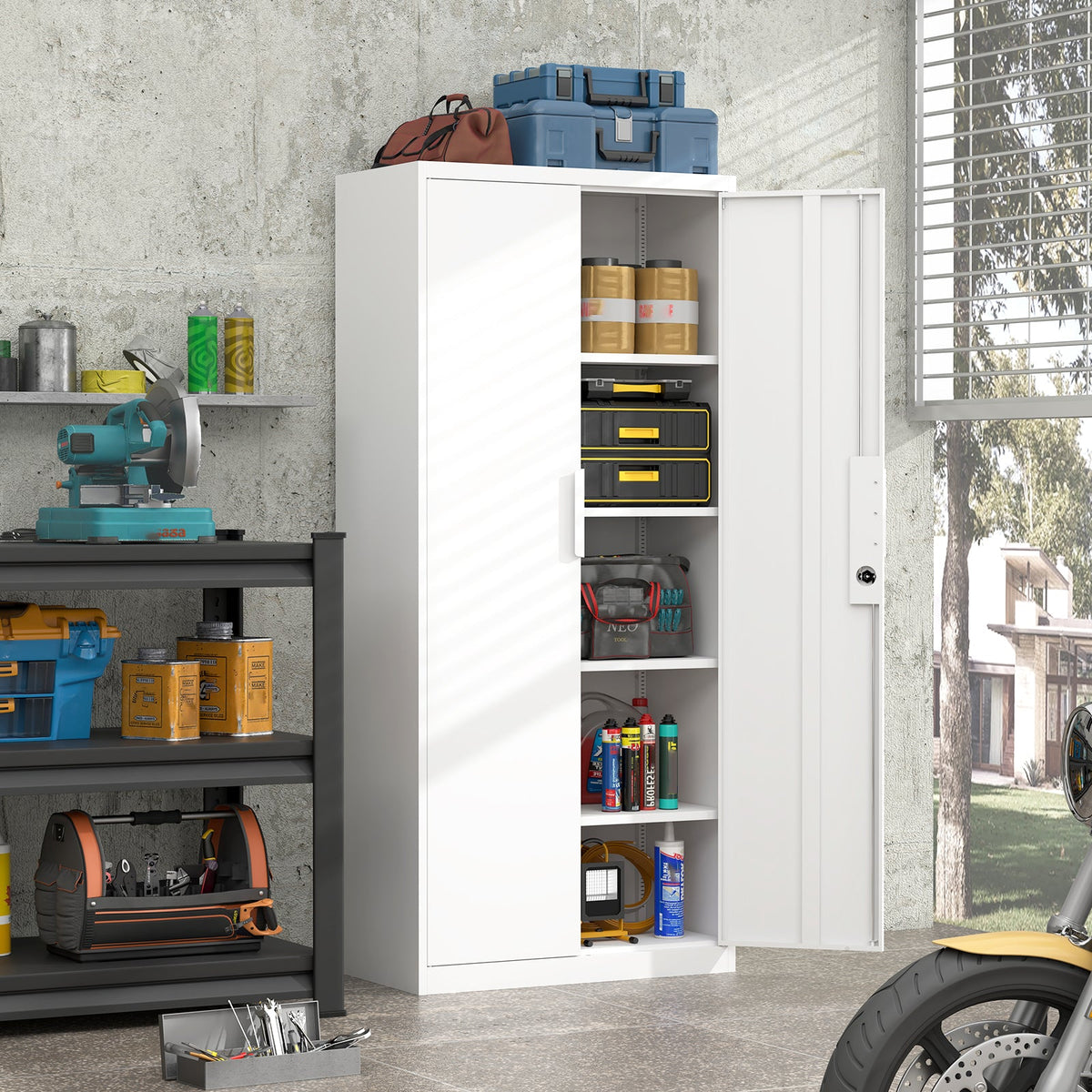 72-Inch 2-Door File Cabinet with Lock