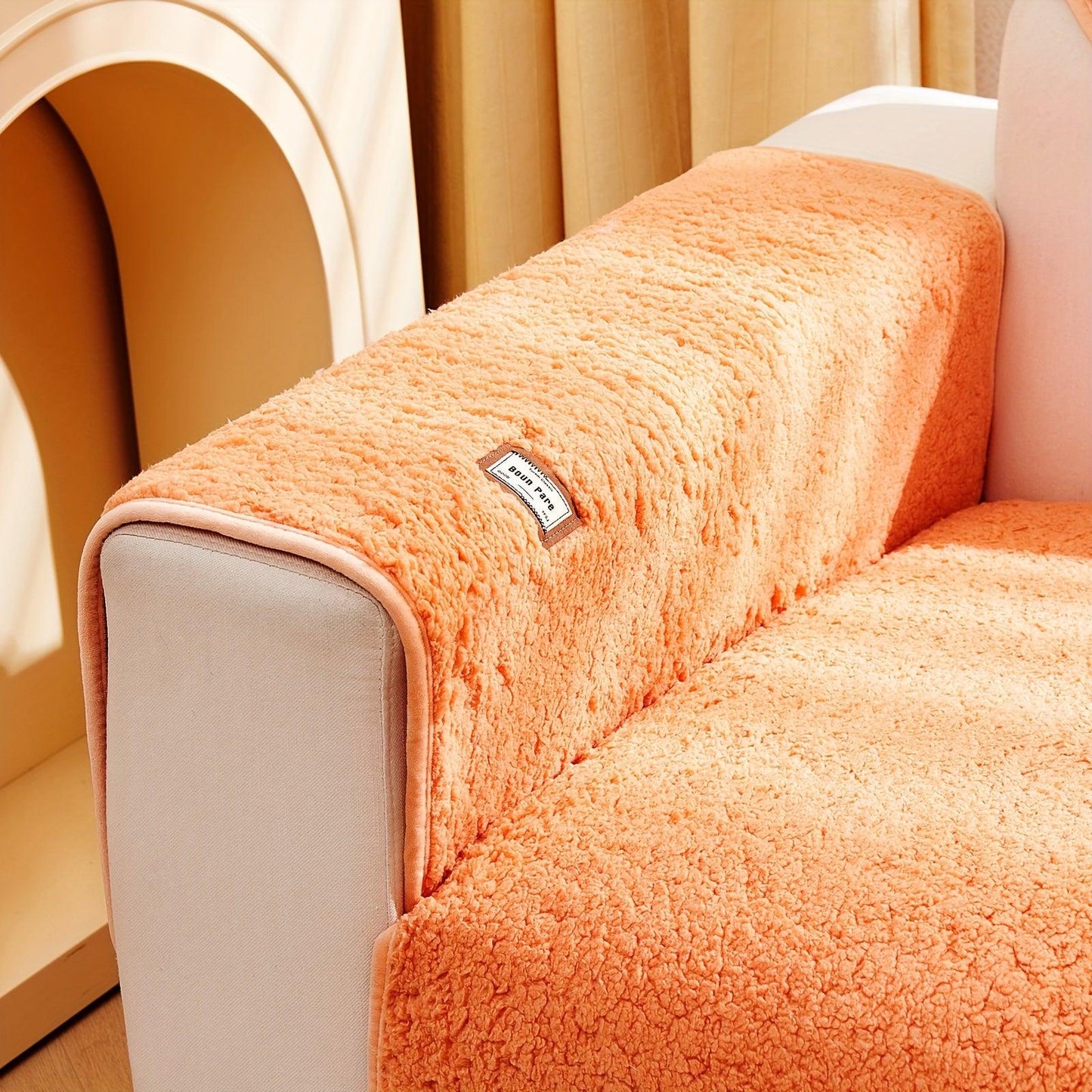 Durable 3 cushion couch cover | High-Quality Plush Sherpa Sofa Cover