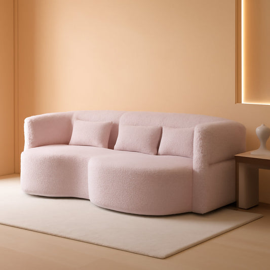 Powder Pink Ultra Comfort Contemporary Foldable Sleeper Sofa