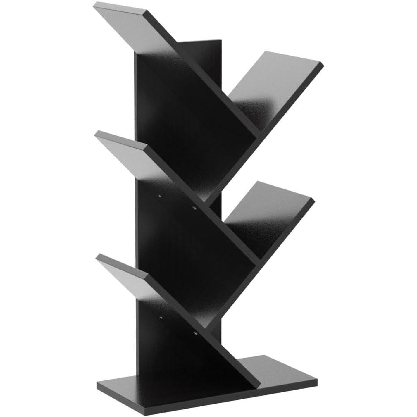 Wooden 5 Tier Book Tree Bookshelf For Displaying Books And Magazines