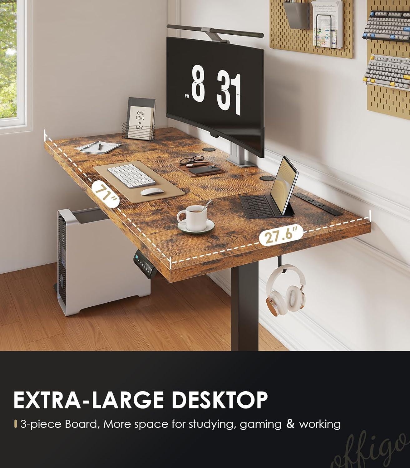 Electric Standing Desk 71 Inch Height Adjustability