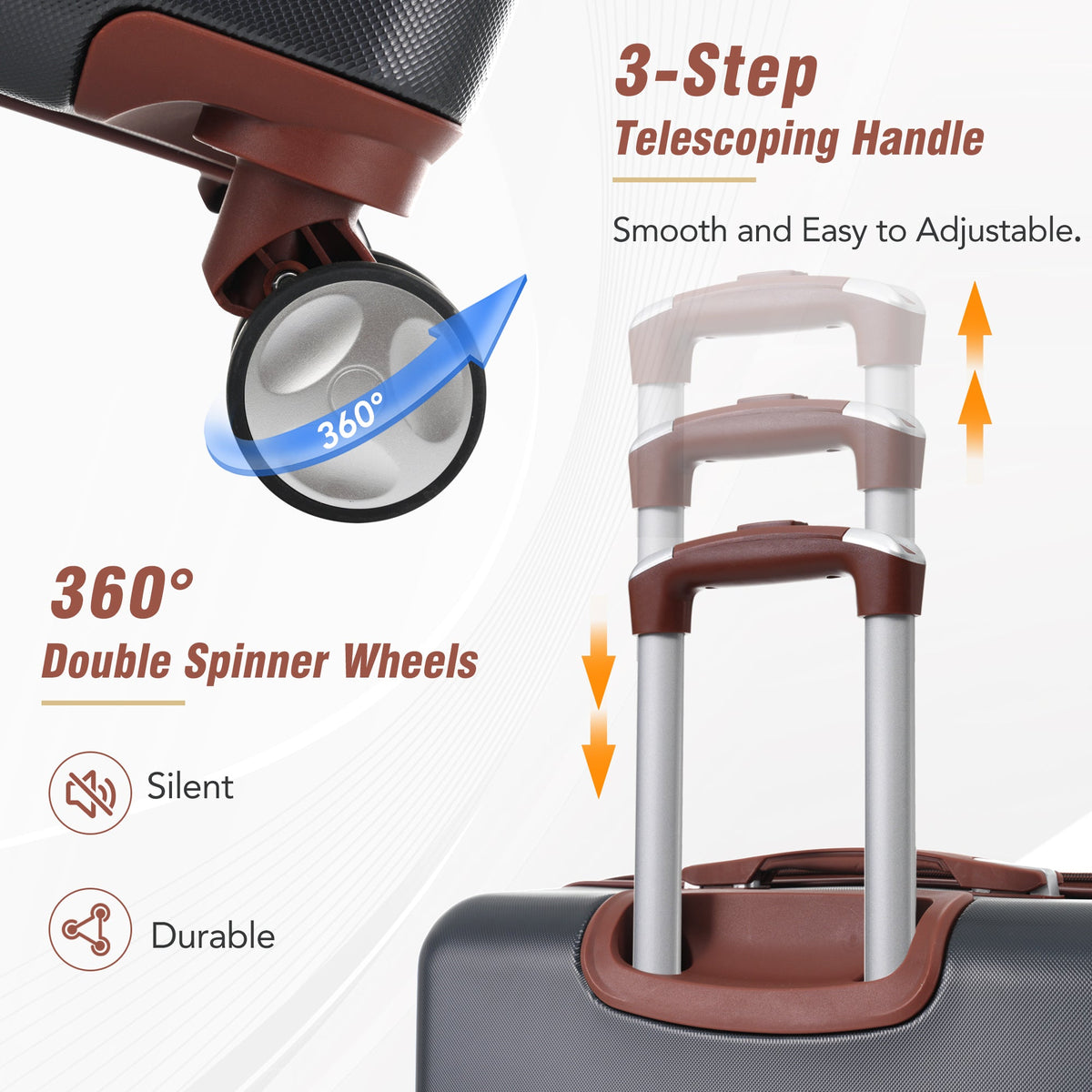 Hardshell Luggage Sets - 3 Pieces with TSA Lock