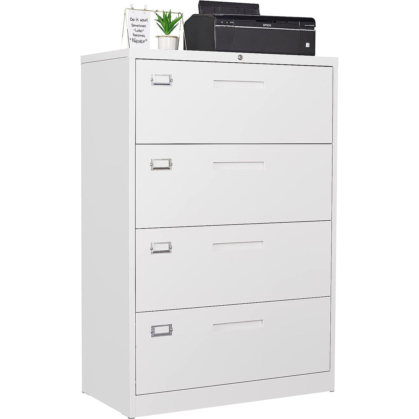 Lockable 4 Drawer Metal File Cabinet For Home Office