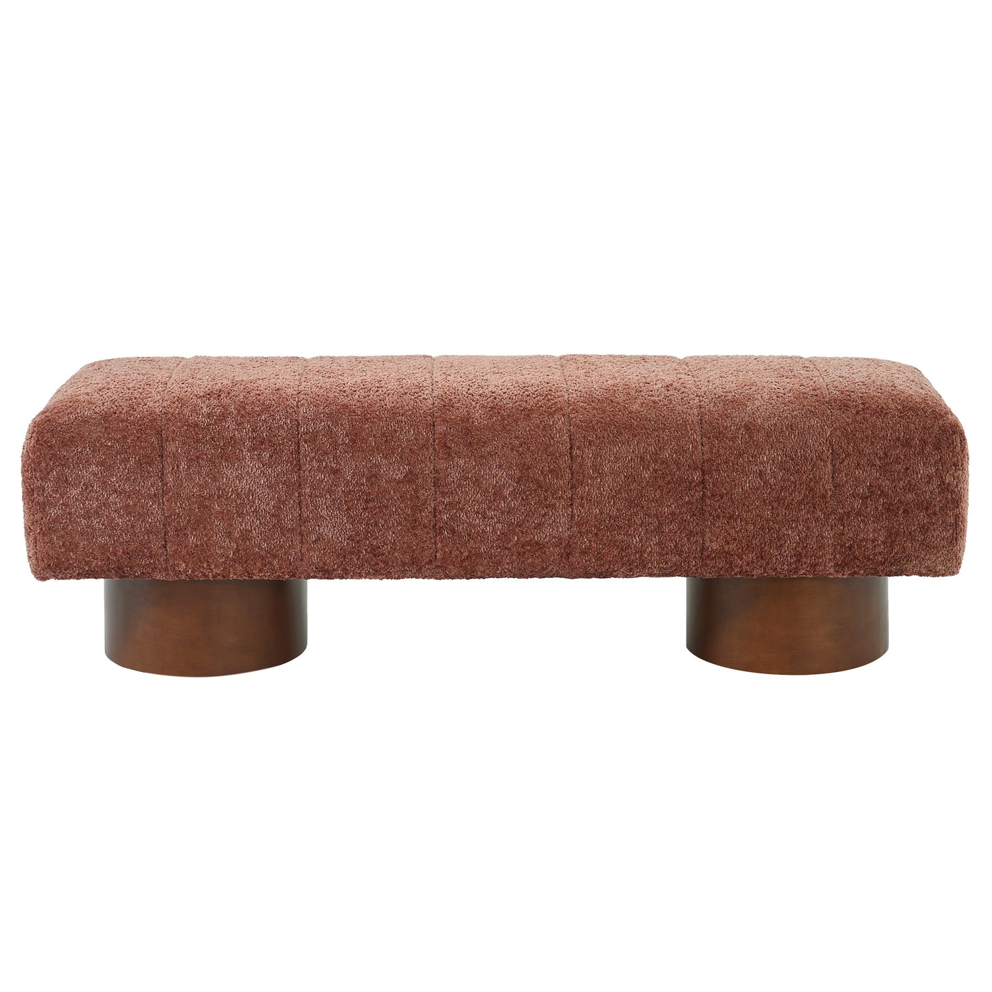 Rust Red Boucle Indoor Dining Bench