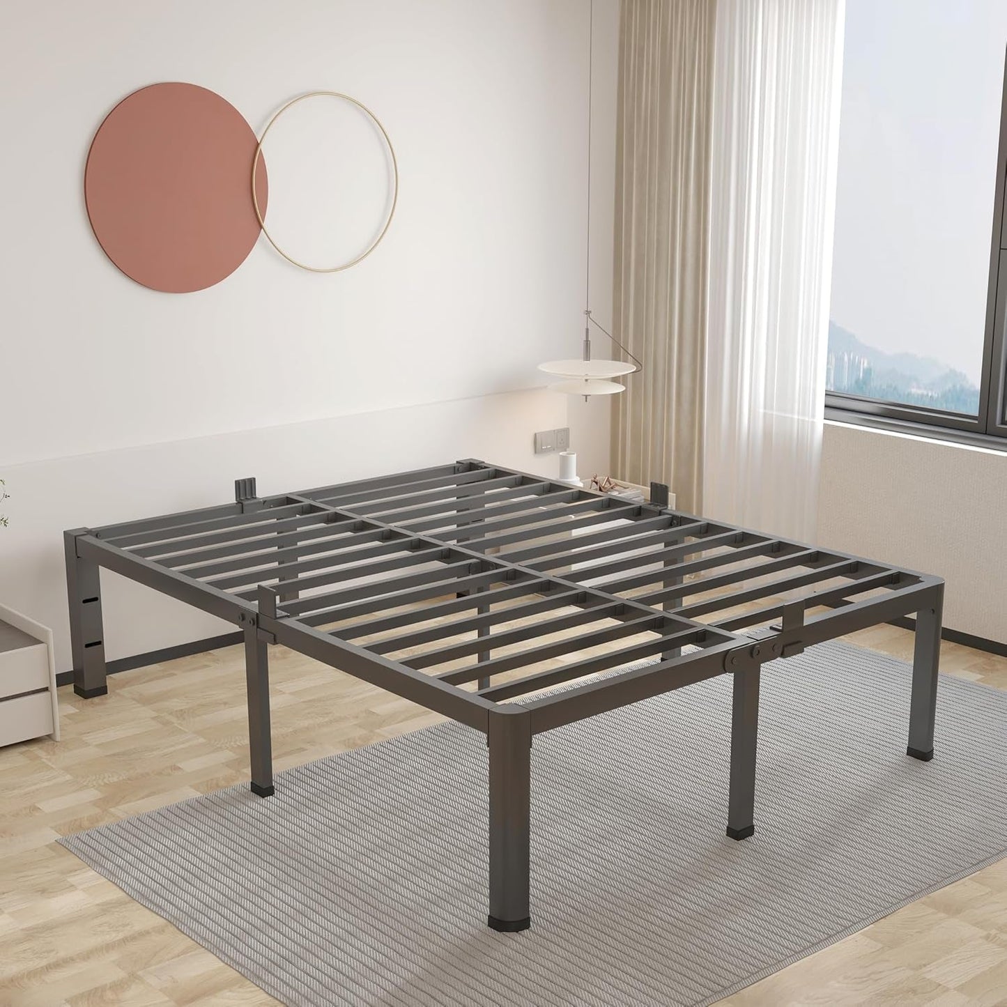 Premium King Size Metal Bed Frame With Under Bed Storage