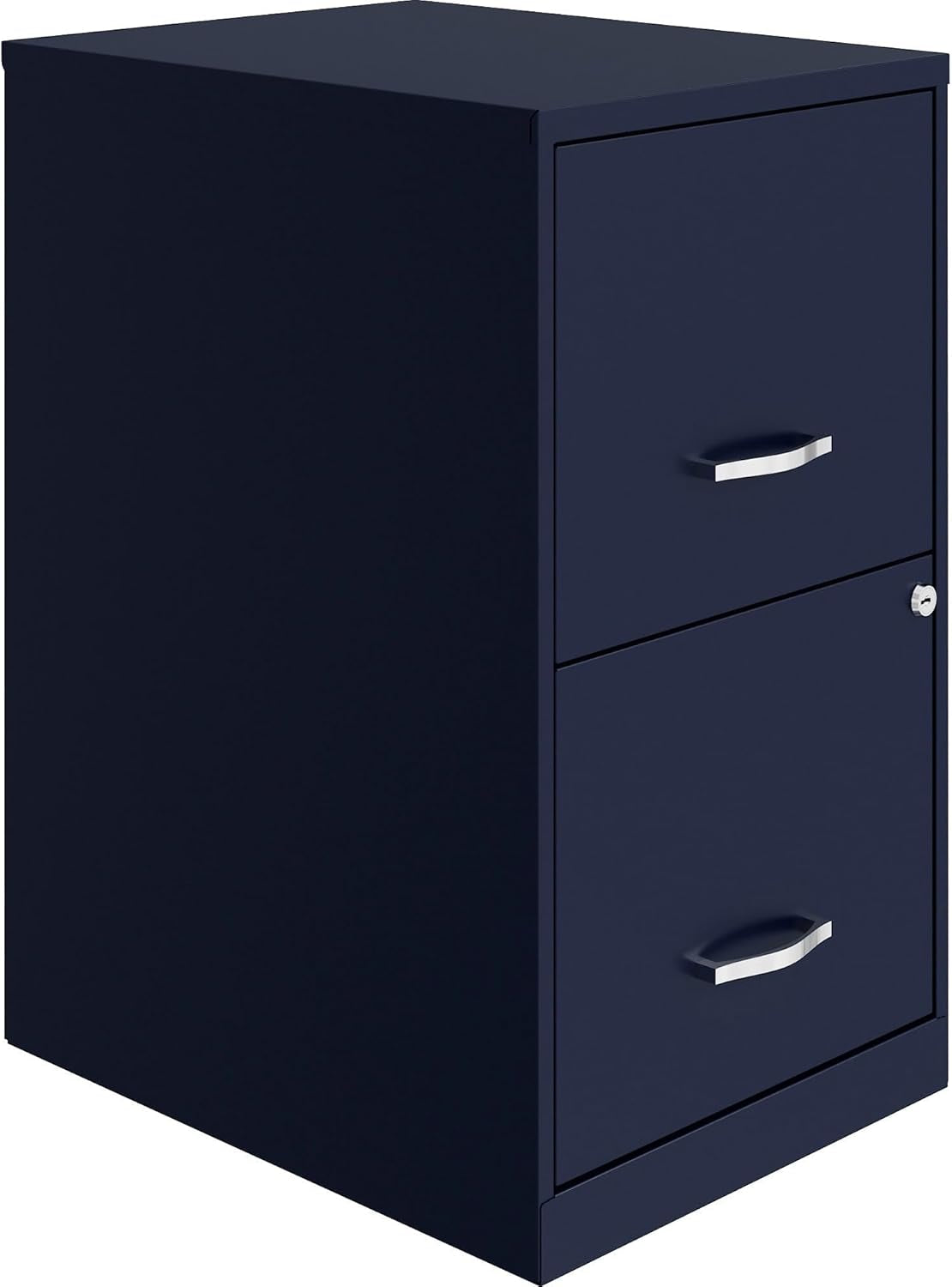 Navy Two Drawer File Cabinet With Smooth Glide Drawers, 14.2 By 18 By 24.5 Inches