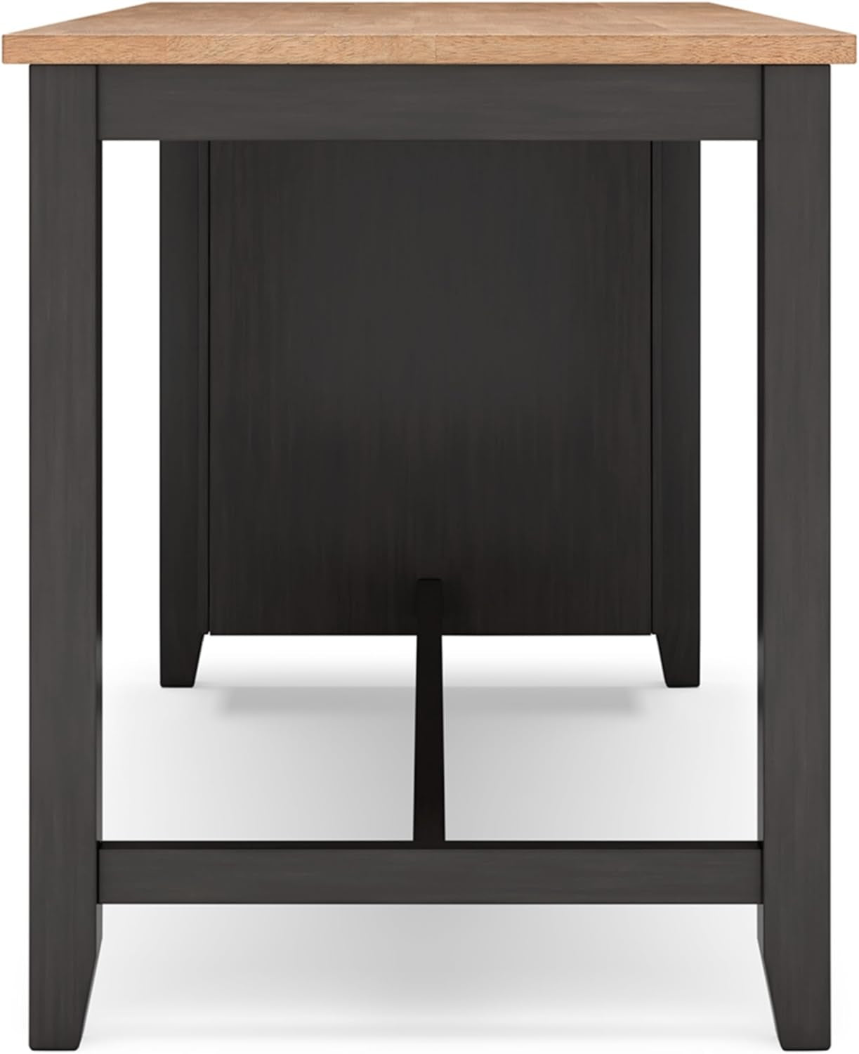 Counter Height Dining Table With 3 Shelves Trestle Base