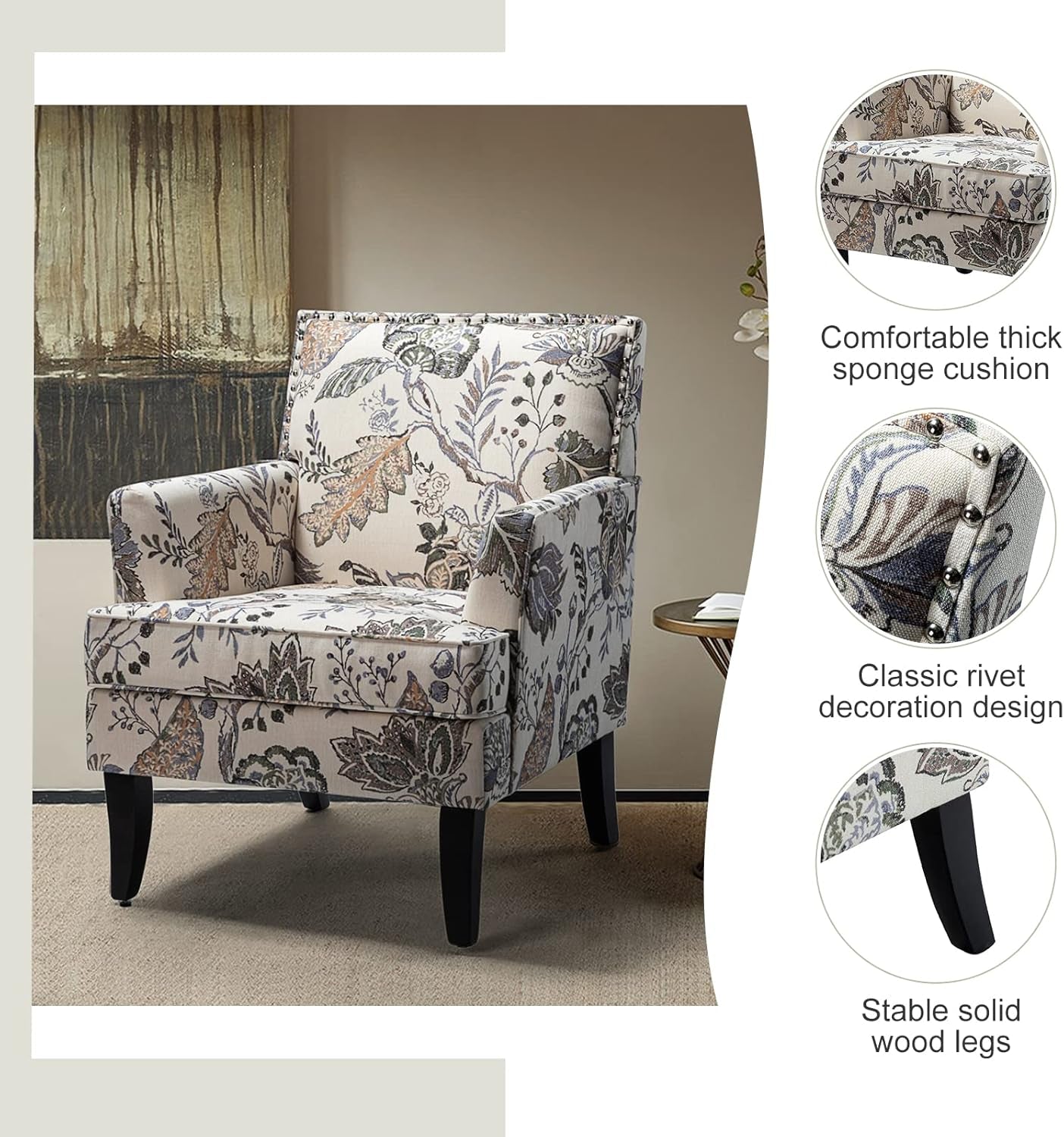 Orange Wingback Armchair Contemporary Living Room Style