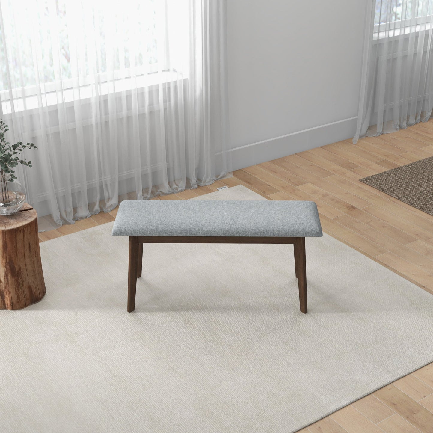 Carlos Fabric Upholstered Solid Wood Bench