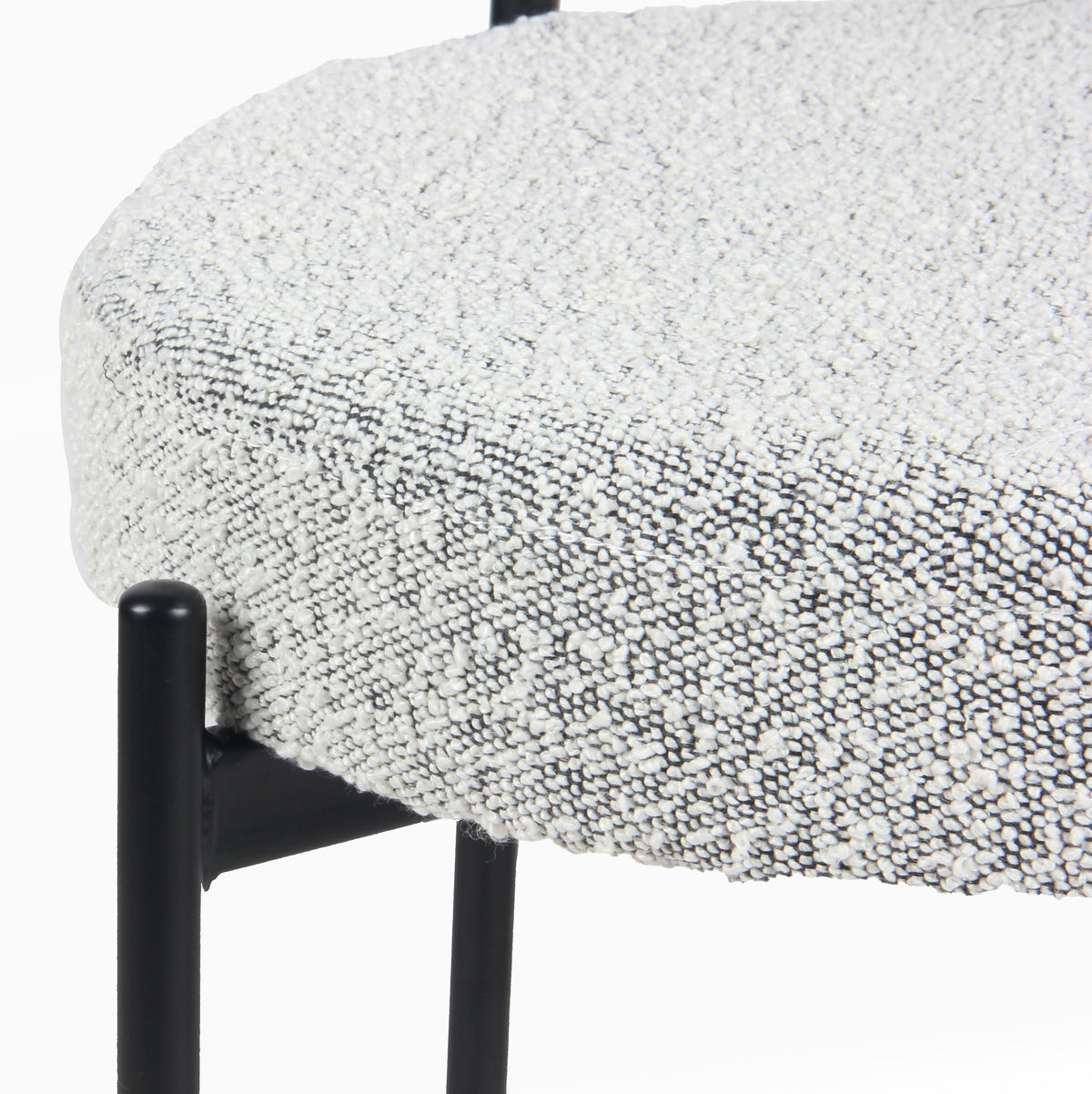 Burbank Modern Round Boucle Dining Chairs, Set of 2