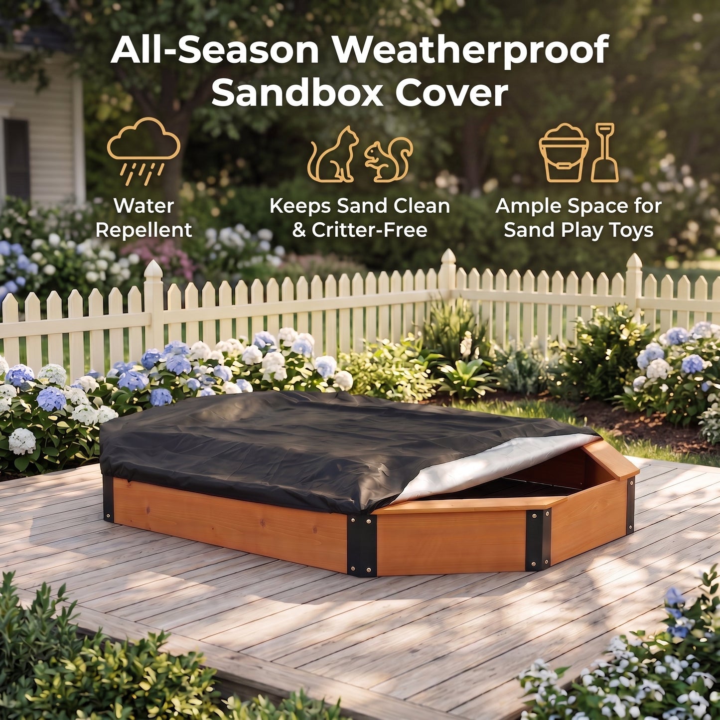 Octagon Sandbox with Storage for Kids