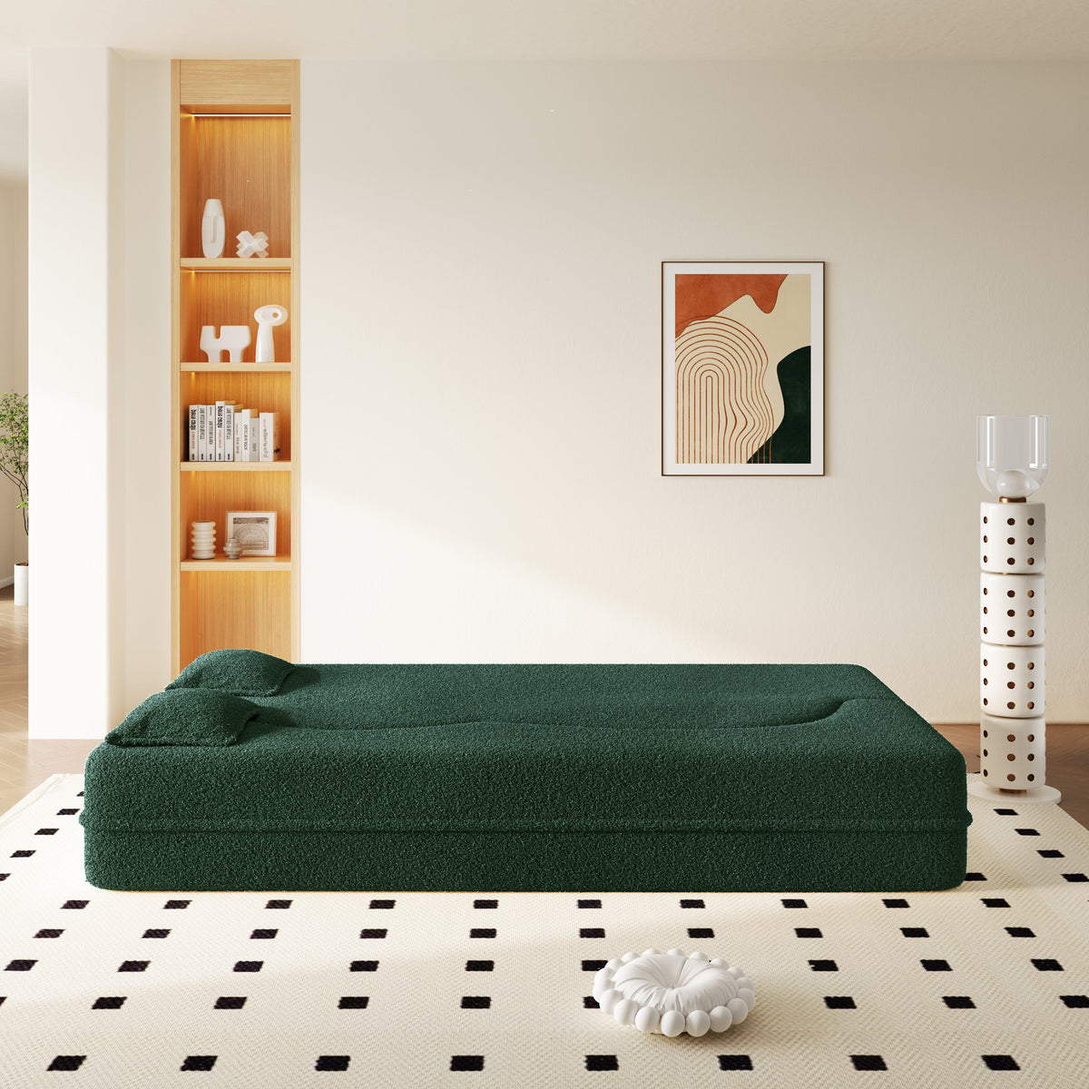 Modern Floor Sofa with 2 Pillows