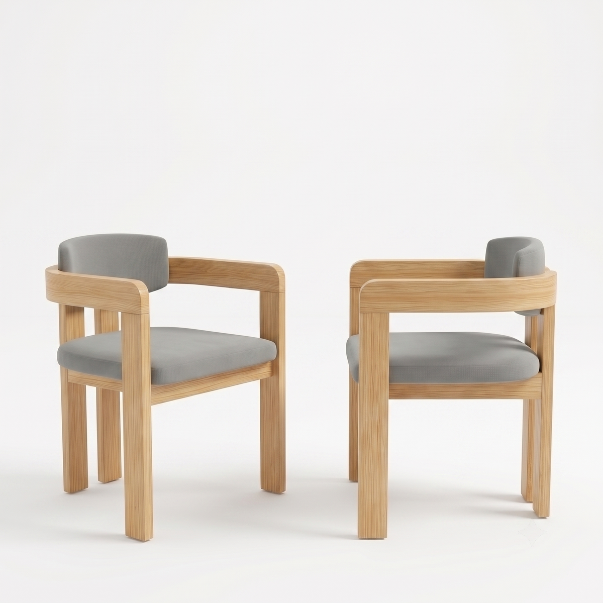 Set of 2 Outdoor Acacia Wood Dining Chairs with Cushions