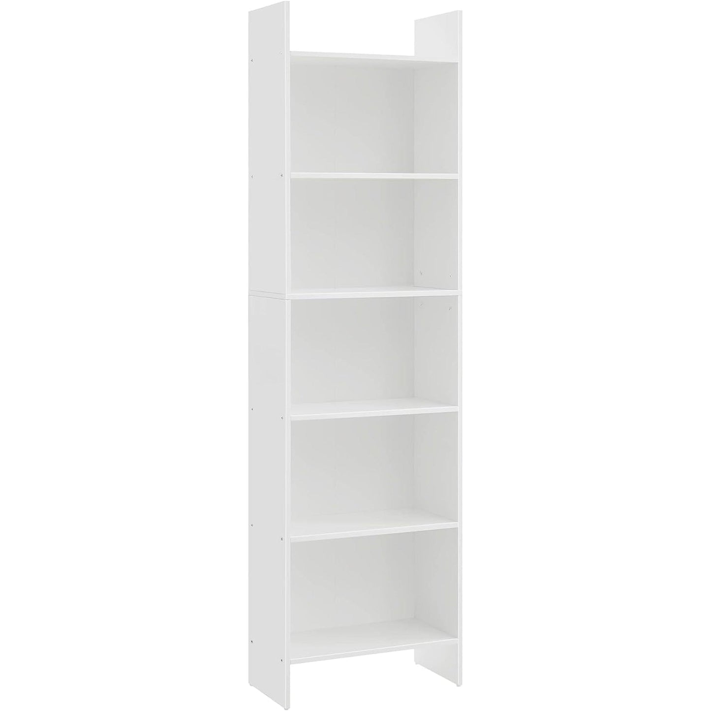 White 6-Tier Bookshelf Anti Tip Design For Home Office
